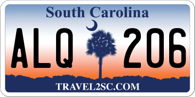 SC license plate ALQ206