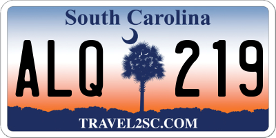 SC license plate ALQ219
