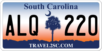 SC license plate ALQ220