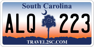 SC license plate ALQ223