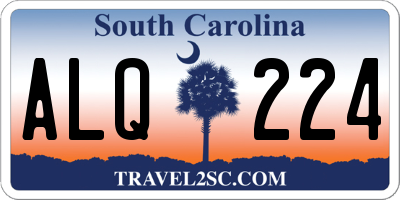 SC license plate ALQ224