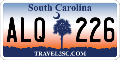 SC license plate ALQ226