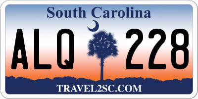 SC license plate ALQ228