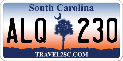 SC license plate ALQ230