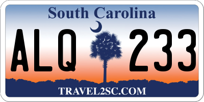 SC license plate ALQ233