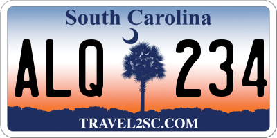 SC license plate ALQ234
