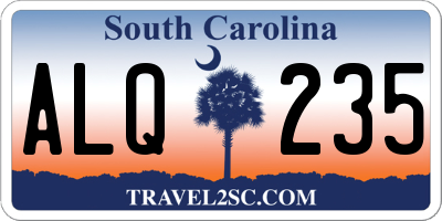 SC license plate ALQ235