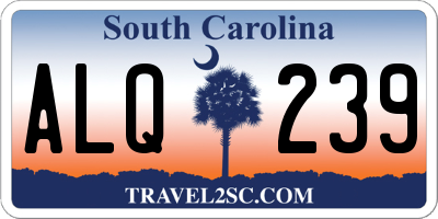 SC license plate ALQ239