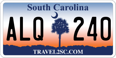 SC license plate ALQ240