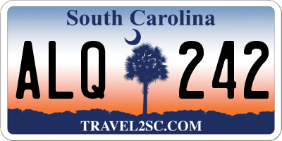 SC license plate ALQ242