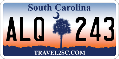SC license plate ALQ243