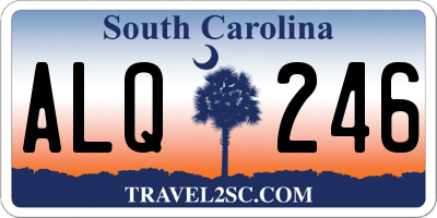 SC license plate ALQ246