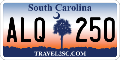 SC license plate ALQ250