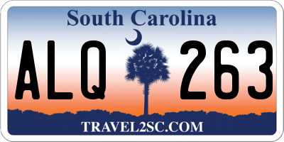 SC license plate ALQ263