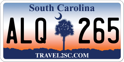 SC license plate ALQ265