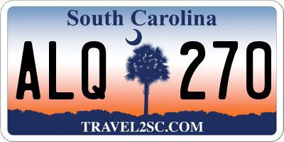 SC license plate ALQ270