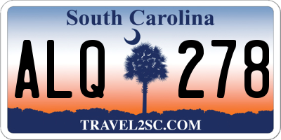 SC license plate ALQ278
