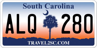 SC license plate ALQ280