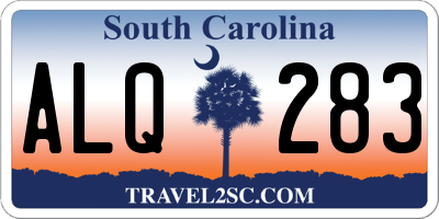 SC license plate ALQ283