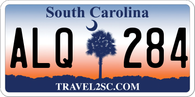 SC license plate ALQ284