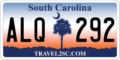 SC license plate ALQ292