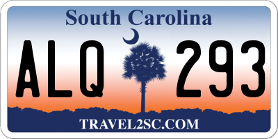 SC license plate ALQ293