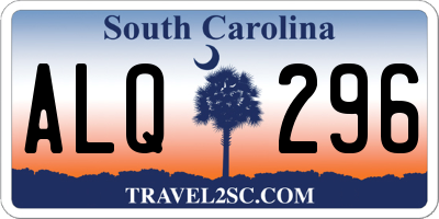 SC license plate ALQ296