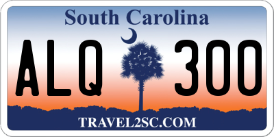SC license plate ALQ300