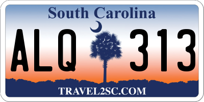 SC license plate ALQ313