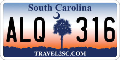 SC license plate ALQ316