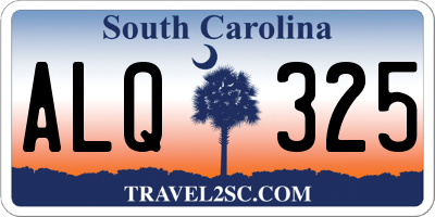 SC license plate ALQ325