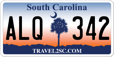 SC license plate ALQ342