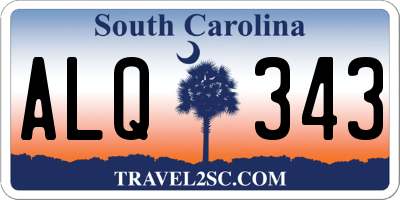 SC license plate ALQ343
