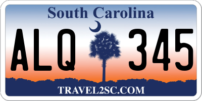 SC license plate ALQ345