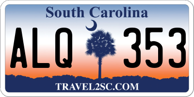 SC license plate ALQ353
