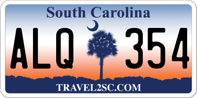 SC license plate ALQ354
