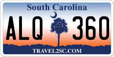 SC license plate ALQ360