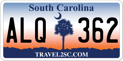SC license plate ALQ362