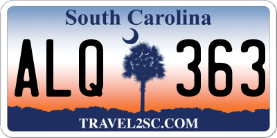 SC license plate ALQ363