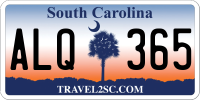 SC license plate ALQ365