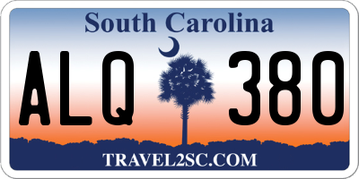 SC license plate ALQ380