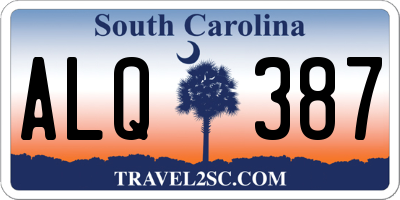 SC license plate ALQ387