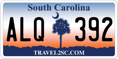 SC license plate ALQ392