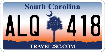 SC license plate ALQ418