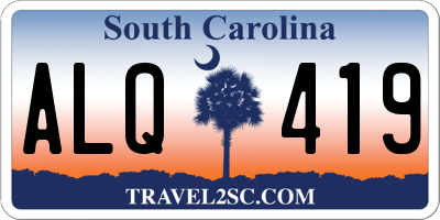SC license plate ALQ419