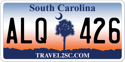 SC license plate ALQ426