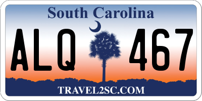 SC license plate ALQ467