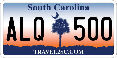 SC license plate ALQ500