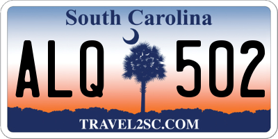 SC license plate ALQ502