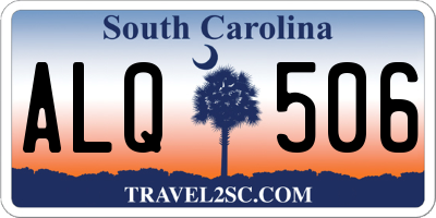 SC license plate ALQ506